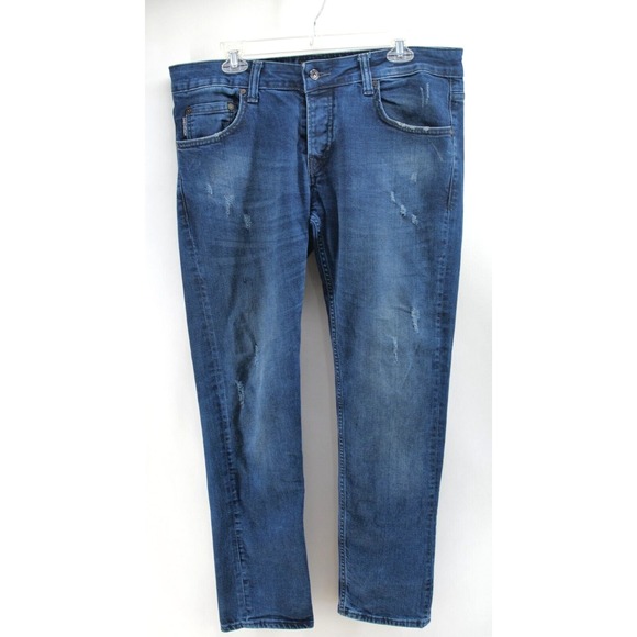 Dsquared2 Light Blue Distressed Denim Slim‎ Fit Jeans Pants Size 34 - Picture 1 of 12